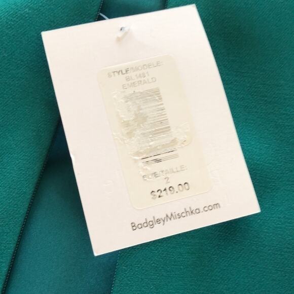 Belle Badgley Miscka Emerald Dress Sz 2 - Picture 10 of 11